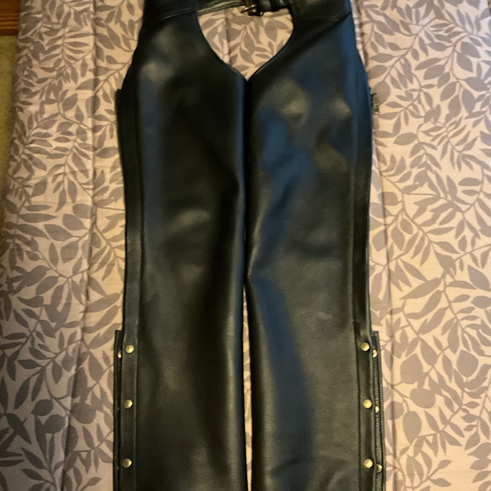 Women’s Leather Motorcycle Chaps Size M